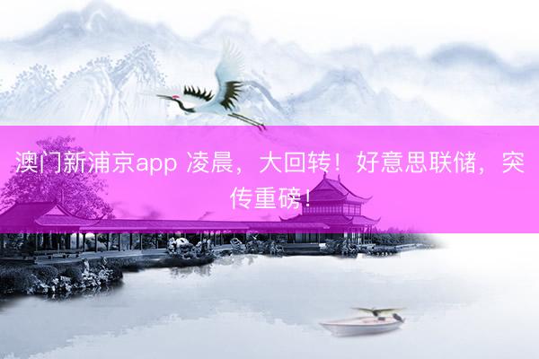澳门新浦京app 凌晨，大回转！好意思联储，突传重磅！
